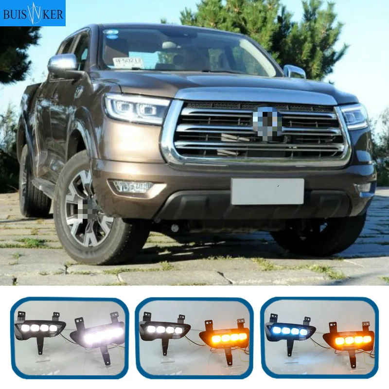 1 Pair For Great Wall Gun 2019 2020 Car LED Daytime Running Lights with Turn Signal Yellow Style 12V DRL Replace Fog Lamp Covers
1 Pair For Great Wall Gun 2019 2020 Car LED Daytime Running Lights with Turn Signal Yellow Style 12V DRL Replace Fog Lamp Covers