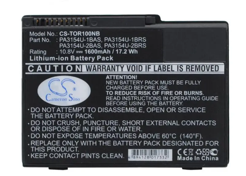 cameron sino 1600mah battery for TOSHIBA Portege 2000 2010 R100 R200 PA3154U-1BAS PA3154U-1BRS PA3154U-2BAS PA3154U-2BRS
cameron sino 1600mah battery for TOSHIBA Portege 2000 2010 R100 R200 PA3154U-1BAS PA3154U-1BRS PA3154U-2BAS PA3154U-2BRS