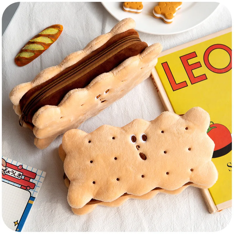 Pencil Box Biscuit Shape Plush Cookies Pencil Bag Simple Large-capacity Cute Cookies Stationery Box Student Gift Pensil Case
Pencil Box Biscuit Shape Plush Cookies Pencil Bag Simple Large-capacity Cute Cookies Stationery Box Student Gift Pensil Case