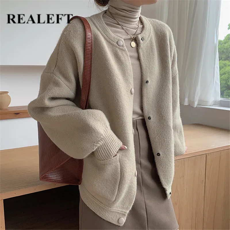 REALEFT 2021 New Winter Thicken Knitting Cardigans Sweaters Vintage Solid Pockets Long Sleeve Casual Loose Warm Women's Sweaters
REALEFT 2021 New Winter Thicken Knitting Cardigans Sweaters Vintage Solid Pockets Long Sleeve Casual Loose Warm Women's Sweaters