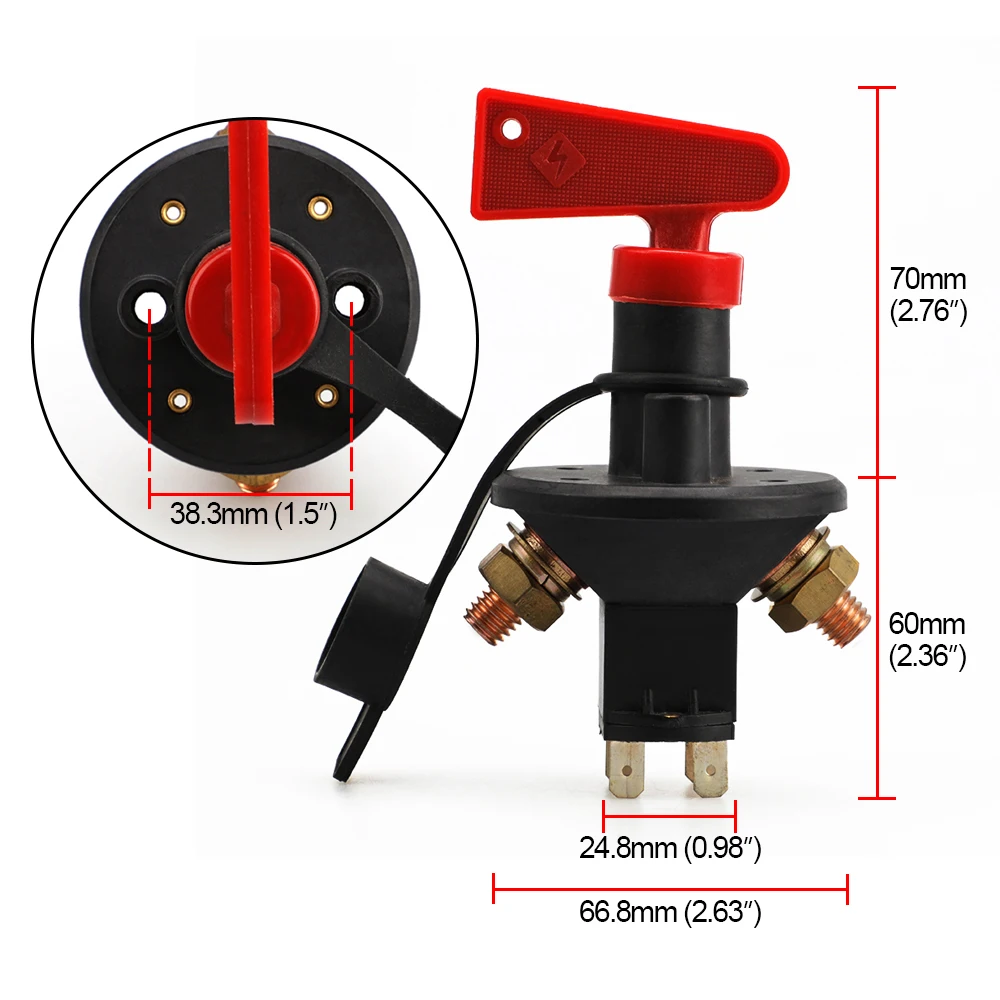 Universal 200A Battery Disconnect Cut Off Kill Switch Car Boat Truck Brass Terminal Stop For Motorcycle Car Boart
Universal 200A Battery Disconnect Cut Off Kill Switch Car Boat Truck Brass Terminal Stop For Motorcycle Car Boart