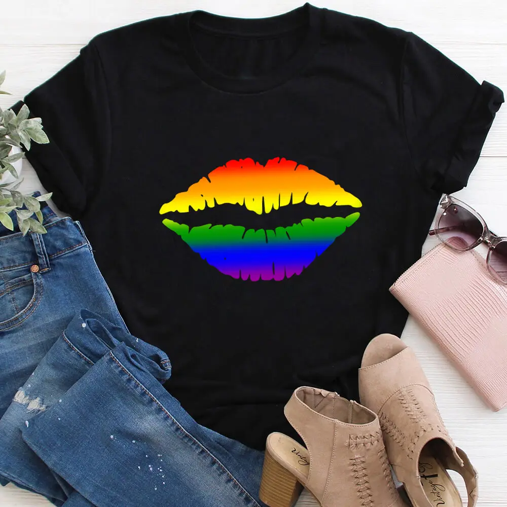 Rainbow Mouth Colored Print 100%Cotton Women Tshirt Unisex Funny Summer Casual Short Sleeve Top Love Is Love Shirt Party Shirts
Rainbow Mouth Colored Print 100%Cotton Women Tshirt Unisex Funny Summer Casual Short Sleeve Top Love Is Love Shirt Party Shirts