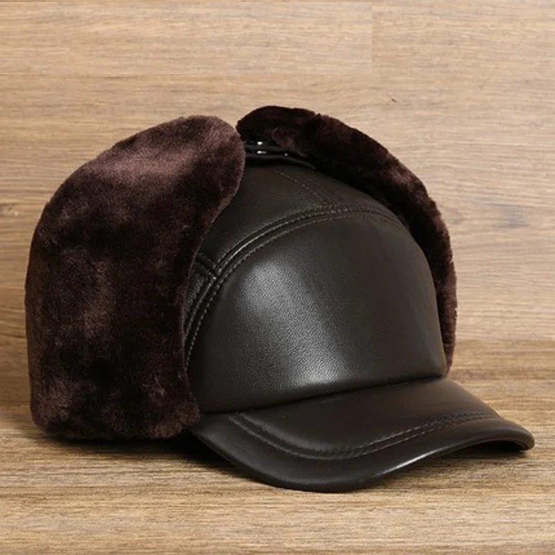 Winter Fur Hats Men Warm Caps Bomber Male Genuine Leather Faux Fur Inside Ear Protection Thick Gorras Homme Outdoor Casquette
Winter Fur Hats Men Warm Caps Bomber Male Genuine Leather Faux Fur Inside Ear Protection Thick Gorras Homme Outdoor Casquette