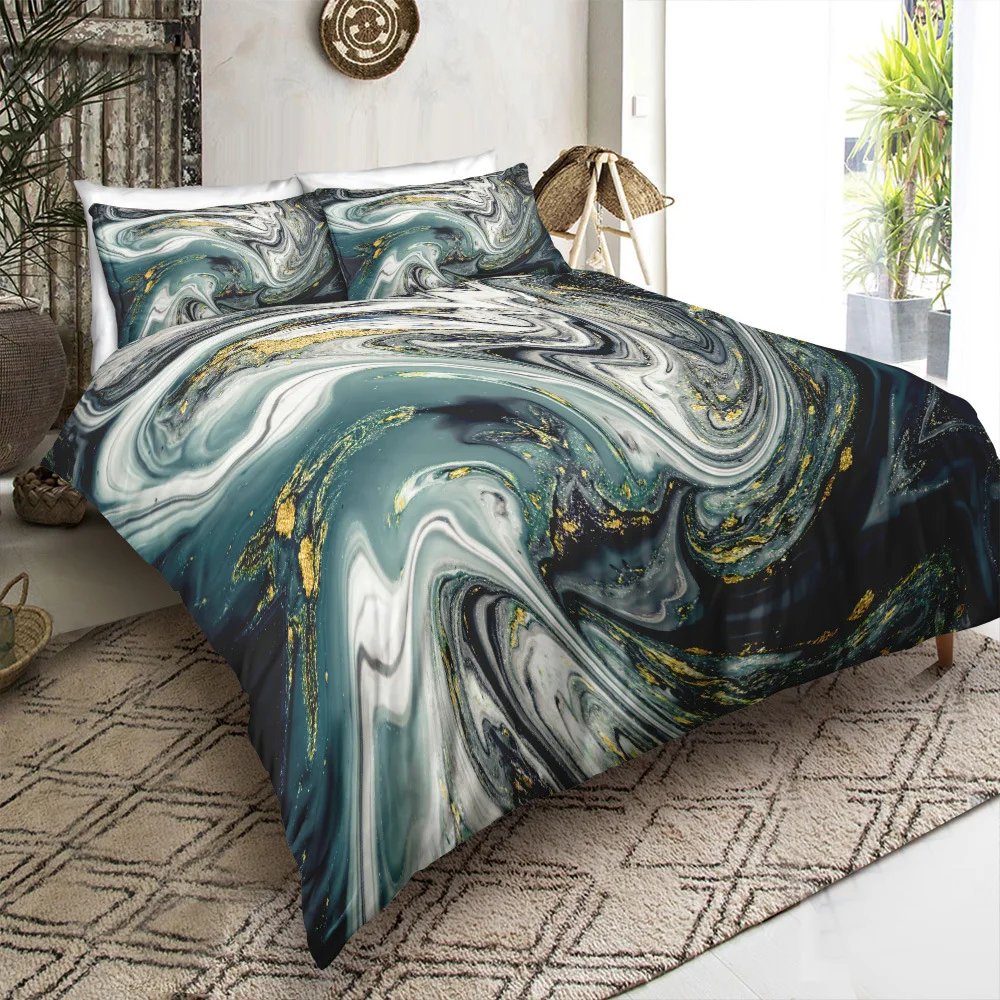 3D Luxury Gilt Marble Bedding Set Colorful Duvet Cover Pillowcase Abstract Art Comforter Set Turquoise Bed Set Bright Bedspread
3D Luxury Gilt Marble Bedding Set Colorful Duvet Cover Pillowcase Abstract Art Comforter Set Turquoise Bed Set Bright Bedspread