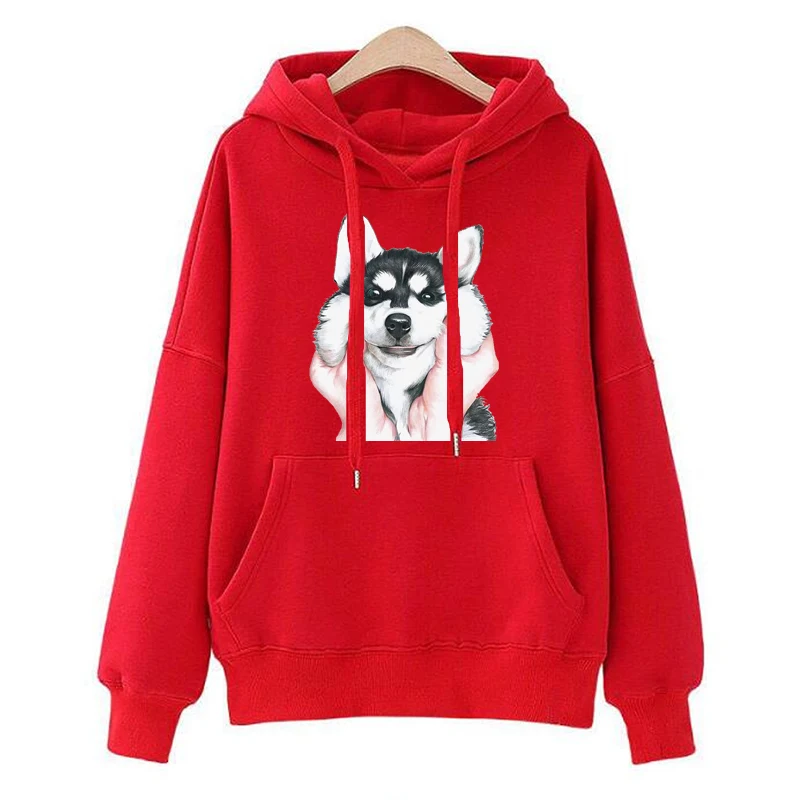Autumn Winter Tops Funny Print Long Sleeve Pullovers Women Husky Animal Dog Print Sweatshirt Hoodie Cartoon Shirts Man 
Autumn Winter Tops Funny Print Long Sleeve Pullovers Women Husky Animal Dog Print Sweatshirt Hoodie Cartoon Shirts Man