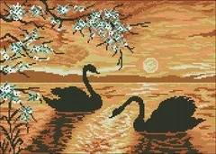xiaoyi cotton self-matching cross stitch Cross stitch RS cotton comes with no prints Twilight Swan 
xiaoyi cotton self-matching cross stitch Cross stitch RS cotton comes with no prints Twilight Swan