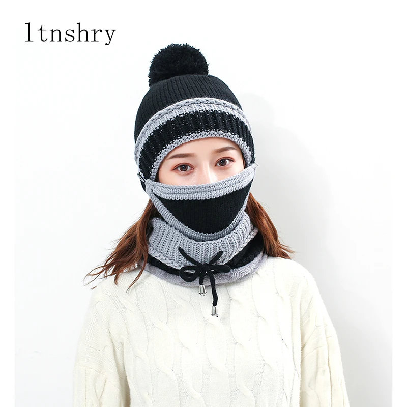 Brand Winter autumn Knitted Hat for women Warm Mask Collar Triple Suit Skin Care Skullies Beanie Protection For Women Wool Cap
Brand Winter autumn Knitted Hat for women Warm Mask Collar Triple Suit Skin Care Skullies Beanie Protection For Women Wool Cap
