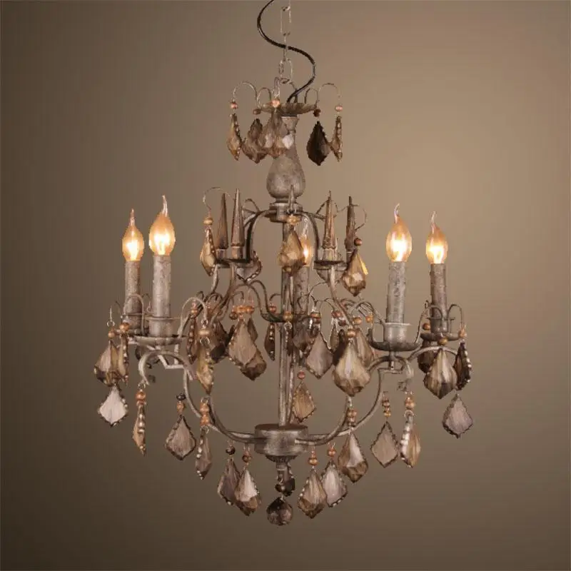 Loft Style Vintage Crystal Chandelier American Country Living Room Lamp Dining Room Lamp D500*650MM AC90-265V
Loft Style Vintage Crystal Chandelier American Country Living Room Lamp Dining Room Lamp D500*650MM AC90-265V