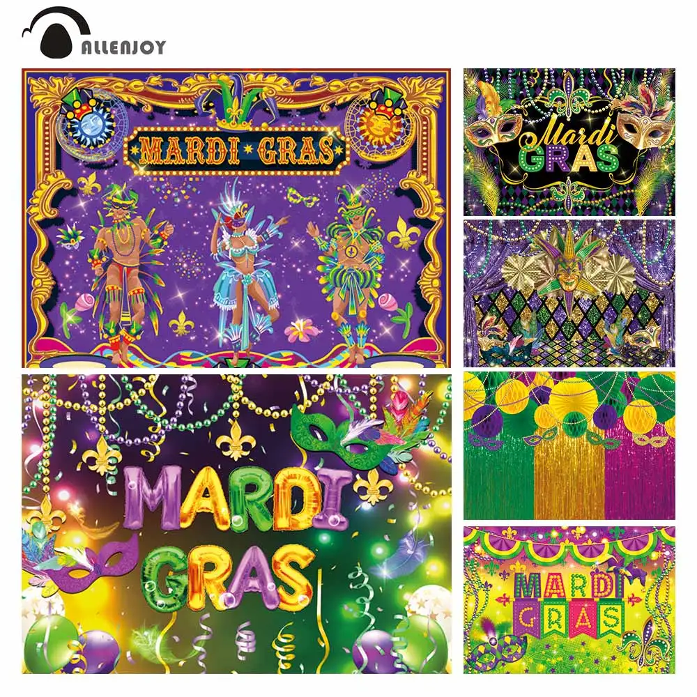 Allenjoy Mardi Gras Party Background Masquerade Carnival Birthday Glitter Gold Purple Festival Dance Photography Props Backdrop
Allenjoy Mardi Gras Party Background Masquerade Carnival Birthday Glitter Gold Purple Festival Dance Photography Props Backdrop
