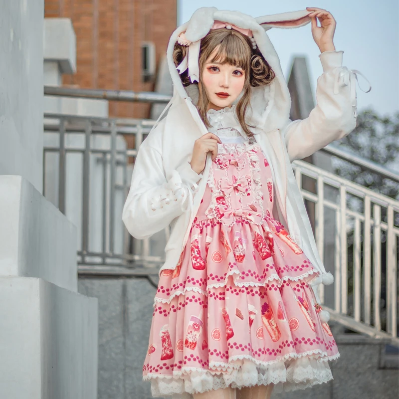 Sakura lolita autumn winter coat warm rabbit ears cute little sweet star Fresh sweet lolita top kawaii girl Princess tea party
Sakura lolita autumn winter coat warm rabbit ears cute little sweet star Fresh sweet lolita top kawaii girl Princess tea party