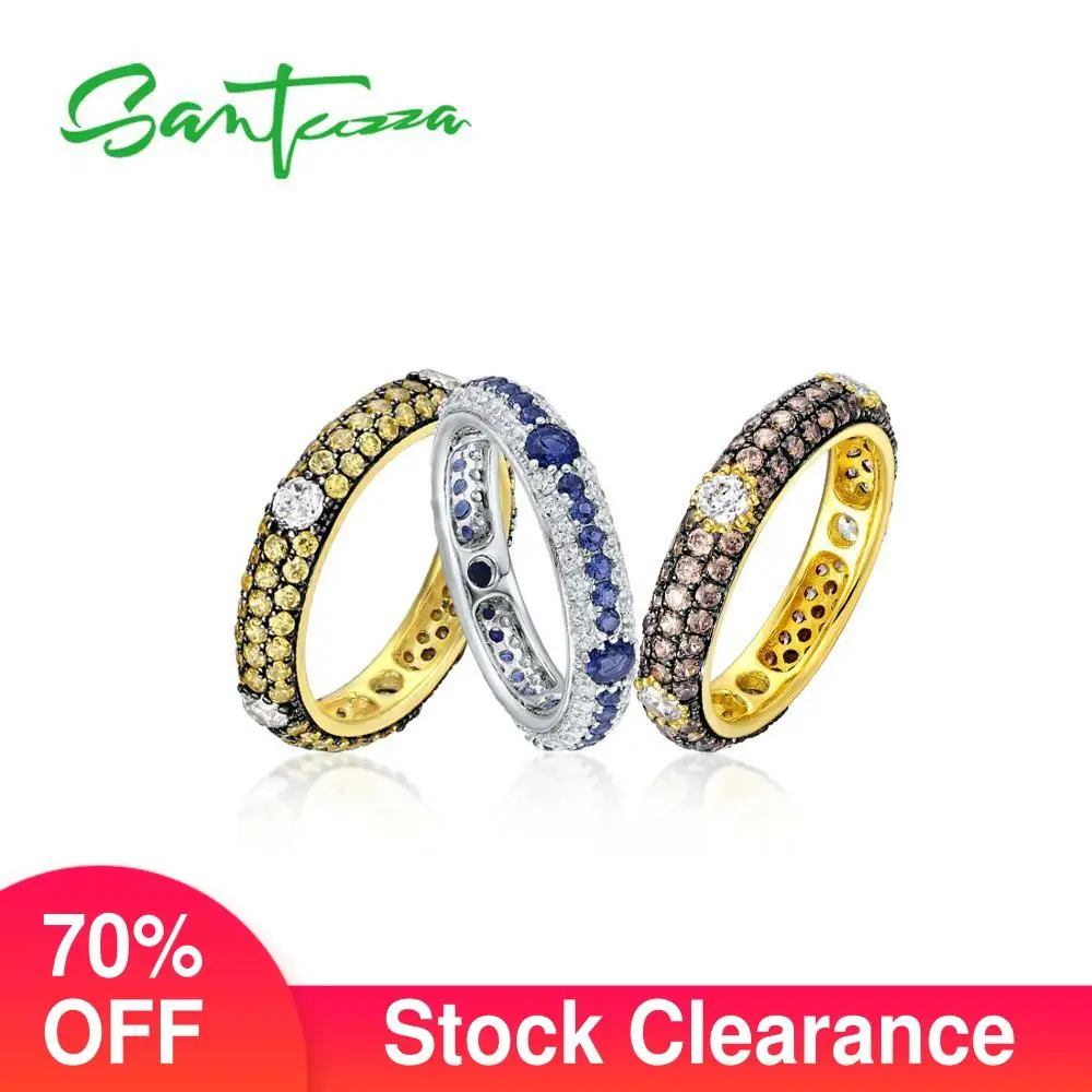 SANTUZZA Silver Rings for Women Gold Color Multi-Color Cubic Zirconia Eternity Rings Pure 925 Sterling Silver Fashion Jewelry
SANTUZZA Silver Rings for Women Gold Color Multi-Color Cubic Zirconia Eternity Rings Pure 925 Sterling Silver Fashion Jewelry