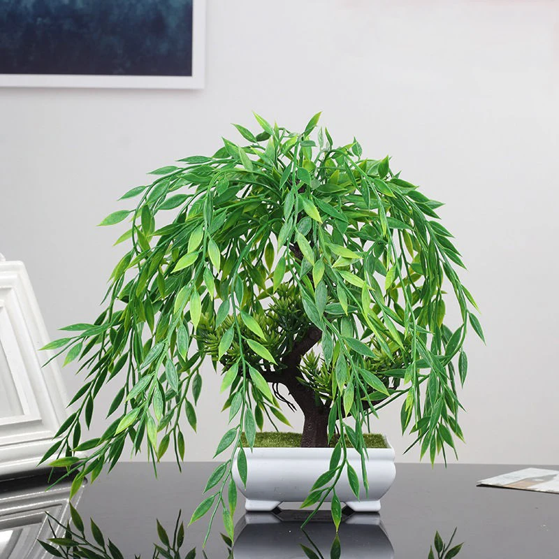 Artificial Tree Potted Fake Willow Plants Plastic Leaves Mini Desktop Bonsai Fake Pine For Home Gift Garden Festival Decoration
Artificial Tree Potted Fake Willow Plants Plastic Leaves Mini Desktop Bonsai Fake Pine For Home Gift Garden Festival Decoration