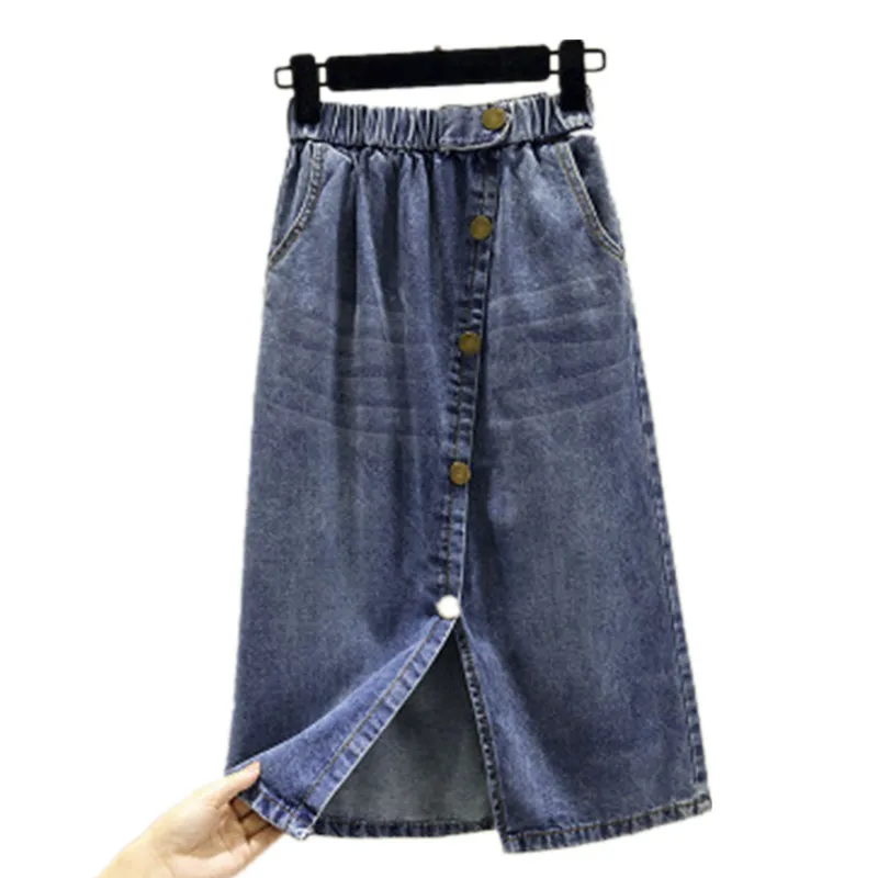 2022 New Women's Autumn summer Jeans Skirt Front slit denim Blue skirt Girls High waist Elastic Waist Skirt A62
2022 New Women's Autumn summer Jeans Skirt Front slit denim Blue skirt Girls High waist Elastic Waist Skirt A62