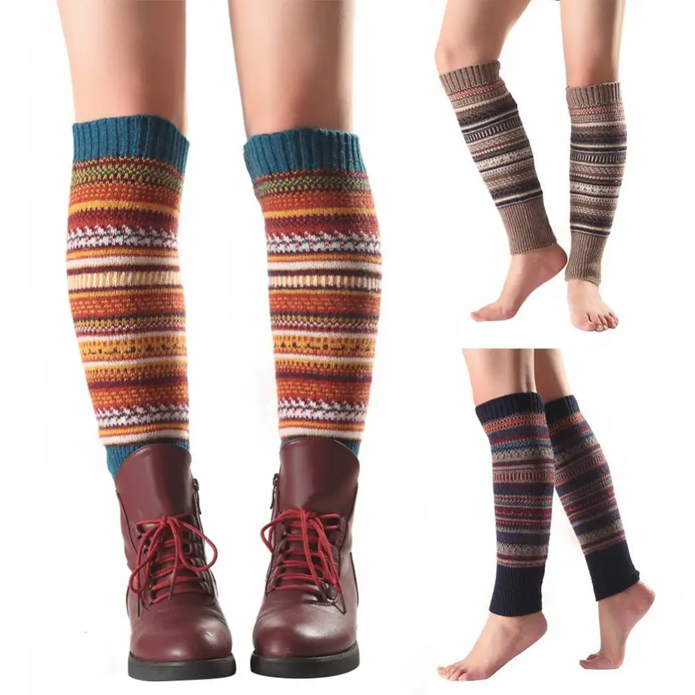 Women Rainbow Striped Stockings Knitted Warmers Winter Footless Socks Knee High Fashion Boot Socks
Women Rainbow Striped Stockings Knitted Warmers Winter Footless Socks Knee High Fashion Boot Socks