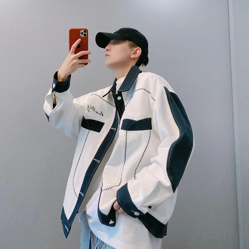 Dannyandzee autumn Guochao high street new loose blue and white color matching bright line work jacket men's ins winter jackets
Dannyandzee autumn Guochao high street new loose blue and white color matching bright line work jacket men's ins winter jackets
