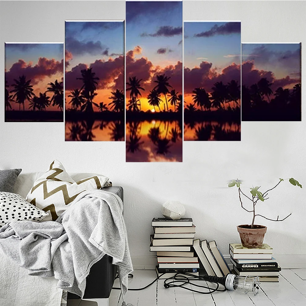 5 Pieces Wall Art Canvas Painting Red Sunset Lakeside Landscape Poster Modern Living Room Bedroom Home For Decoration Pictures
5 Pieces Wall Art Canvas Painting Red Sunset Lakeside Landscape Poster Modern Living Room Bedroom Home For Decoration Pictures