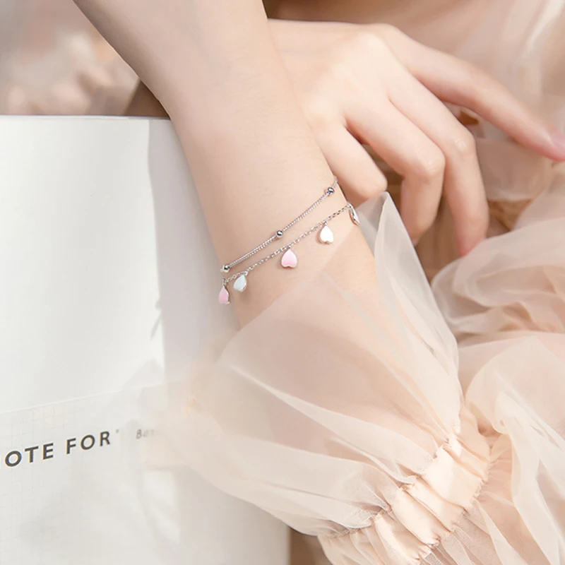MIQIAO 925 Sweet Love Bracelets On Hand For Women Of Sterling Silver Charm Female Korean Version Simple Double-layer Trendy Gift
MIQIAO 925 Sweet Love Bracelets On Hand For Women Of Sterling Silver Charm Female Korean Version Simple Double-layer Trendy Gift