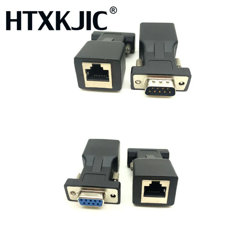 COM порт к LAN Ethernet порт конвертер DB9 RS232 папа Женский к RJ45 Женский адаптер 1 шт. не требует внешнего питания