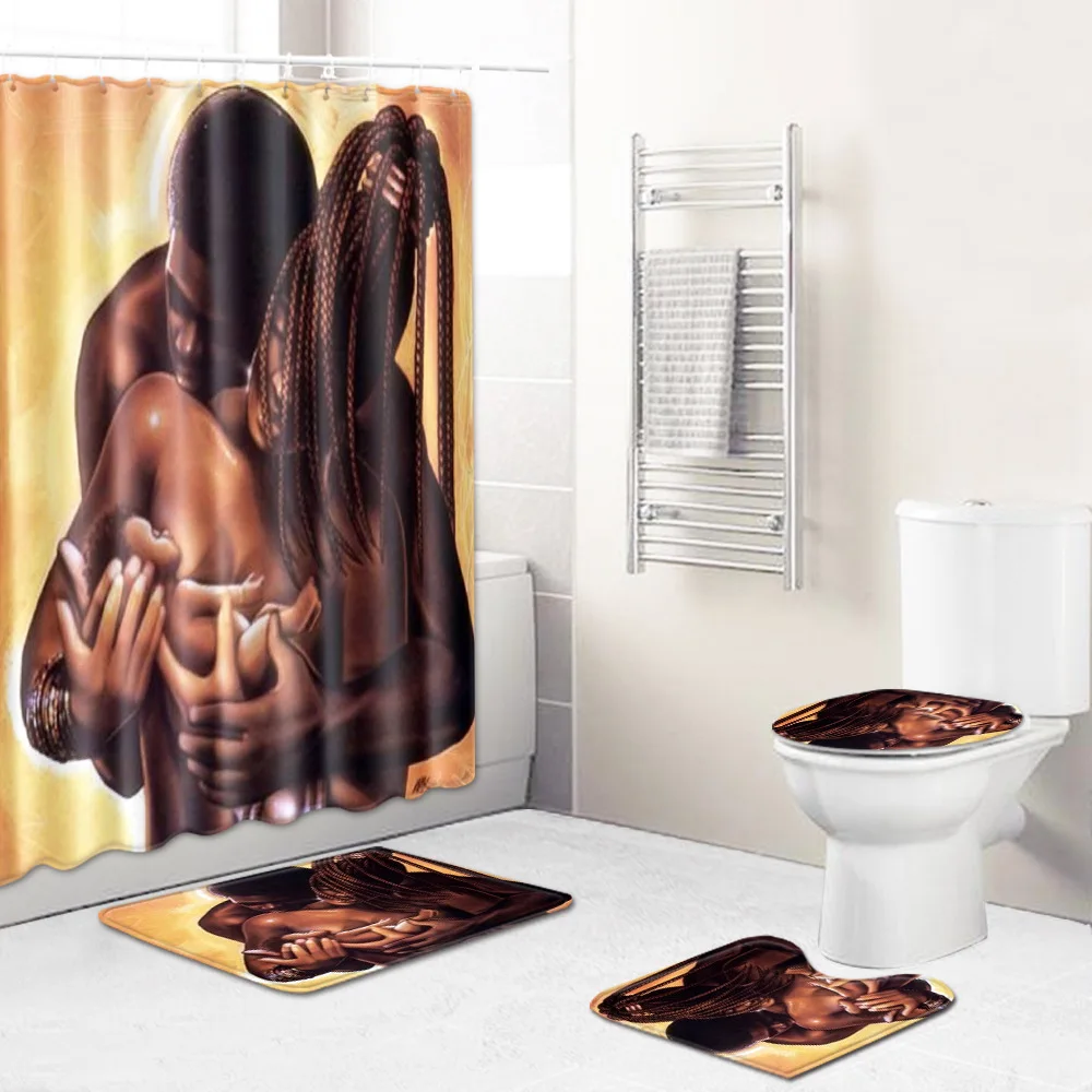 Sexy African American Men Women 3D Printed carpet Bathroom Curtains Shower Curtain Toilet 3 piece set Rugs Bath Non-Slip Mat/Rug
Sexy African American Men Women 3D Printed carpet Bathroom Curtains Shower Curtain Toilet 3 piece set Rugs Bath Non-Slip Mat/Rug