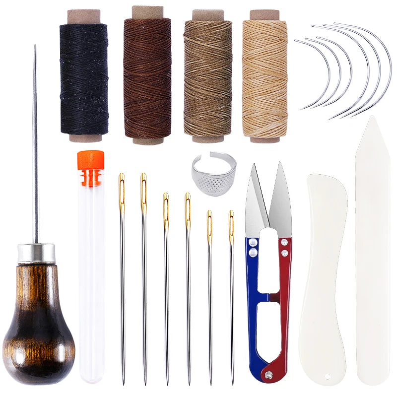 LMDZ 12Pcs Leather Craft Sewing Tools Kit Hand Stiching Waxed Thread Awl Needles Bone Folder for DIY Bookbinding Leather Working
LMDZ 12Pcs Leather Craft Sewing Tools Kit Hand Stiching Waxed Thread Awl Needles Bone Folder for DIY Bookbinding Leather Working