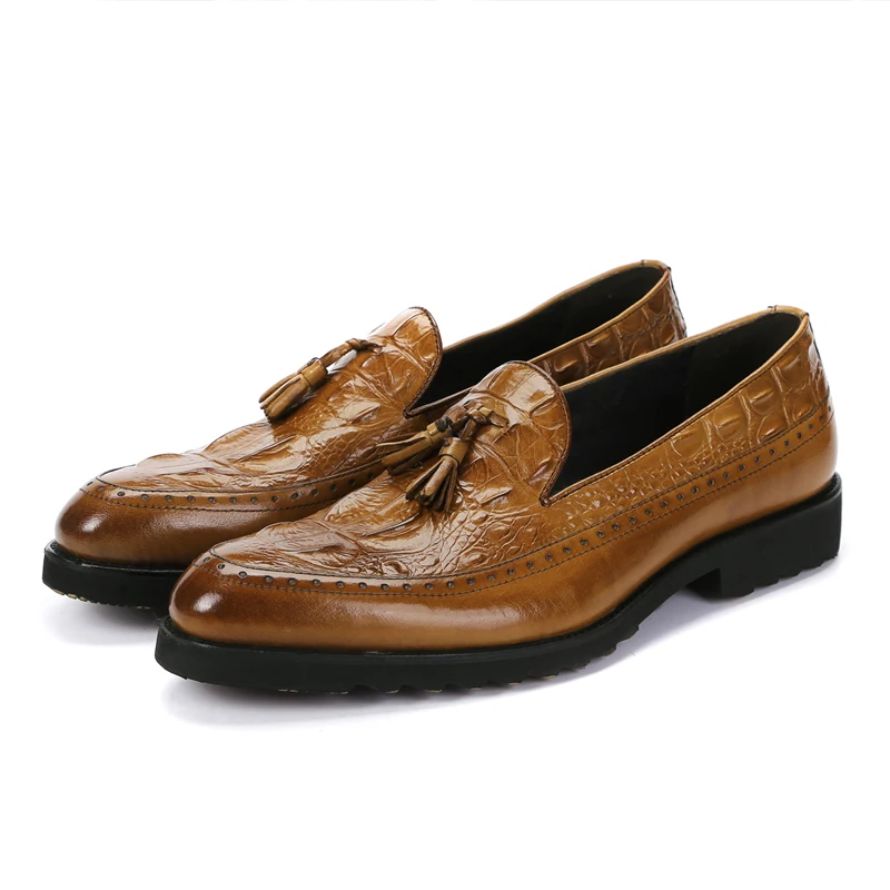 Mens italian leather shoes snake skin male loafers pointed toe dress shoes fashion high heels tassel oxford office shoe for men
Mens italian leather shoes snake skin male loafers pointed toe dress shoes fashion high heels tassel oxford office shoe for men
