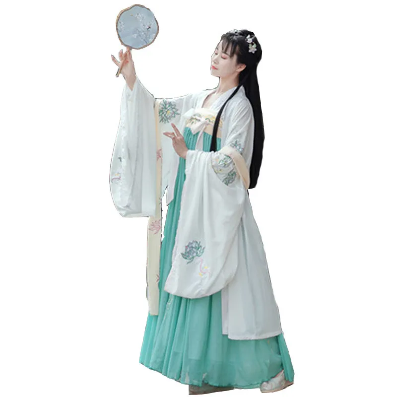 Oriental Traditional Chinese Hanfu Dress for Women Solid White Chiffon Folk Dance Costumes Female Vintage Tang Suit
Oriental Traditional Chinese Hanfu Dress for Women Solid White Chiffon Folk Dance Costumes Female Vintage Tang Suit