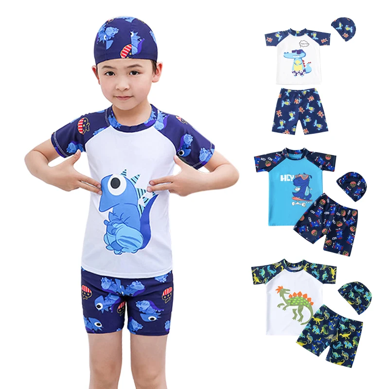 New Fashion Boys Swimsuit Kids Cartoon Print Swim Trunks + Swimsuit + Swimming Cap Three-piece Children Swimwear Suits
New Fashion Boys Swimsuit Kids Cartoon Print Swim Trunks + Swimsuit + Swimming Cap Three-piece Children Swimwear Suits