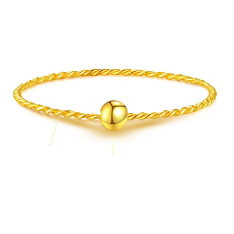 24K Yellow Gold Ring 999 Gold Smooth Beads Rope Link Chain Ring Tail Ring Link Ring
24K Yellow Gold Ring 999 Gold Smooth Beads Rope Link Chain Ring Tail Ring Link Ring