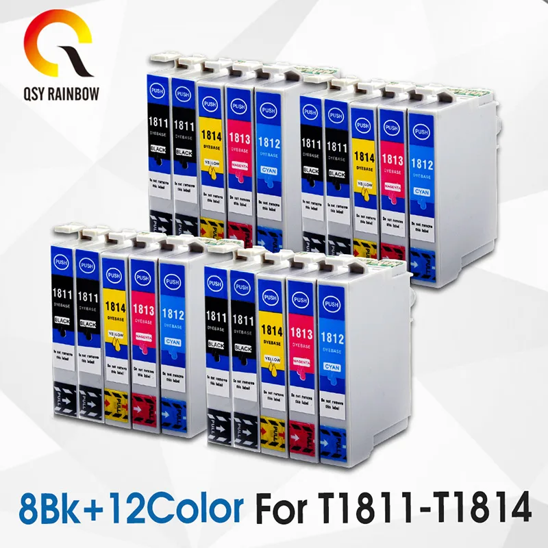 QSYRAINBOW 18XL Ink Cartridges For EPSON T1811 1811 XL Compatible XP312 XP205 XP225 XP212 XP215 XP302 XP412 XP402 XP415 Printer
QSYRAINBOW 18XL Ink Cartridges For EPSON T1811 1811 XL Compatible XP312 XP205 XP225 XP212 XP215 XP302 XP412 XP402 XP415 Printer