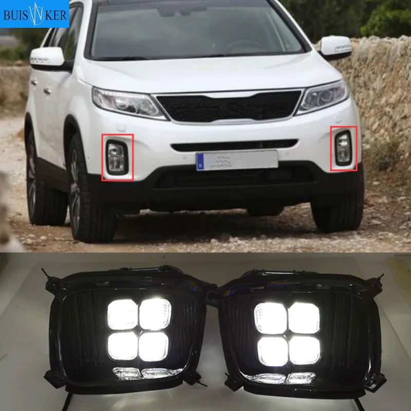 2pcs LED For KIA Sorento 2013 2014 DRL Daytime Running Light Daylight Waterproof fog lamp Cover car Styling lights
2pcs LED For KIA Sorento 2013 2014 DRL Daytime Running Light Daylight Waterproof fog lamp Cover car Styling lights