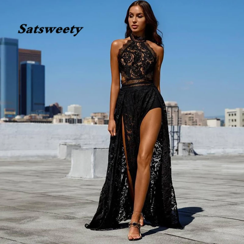 Full Lace Prom Dress Sexy Afraic Black Backless Formal Party Dresses Lace Side Slit Long Party Evening Gown
Full Lace Prom Dress Sexy Afraic Black Backless Formal Party Dresses Lace Side Slit Long Party Evening Gown