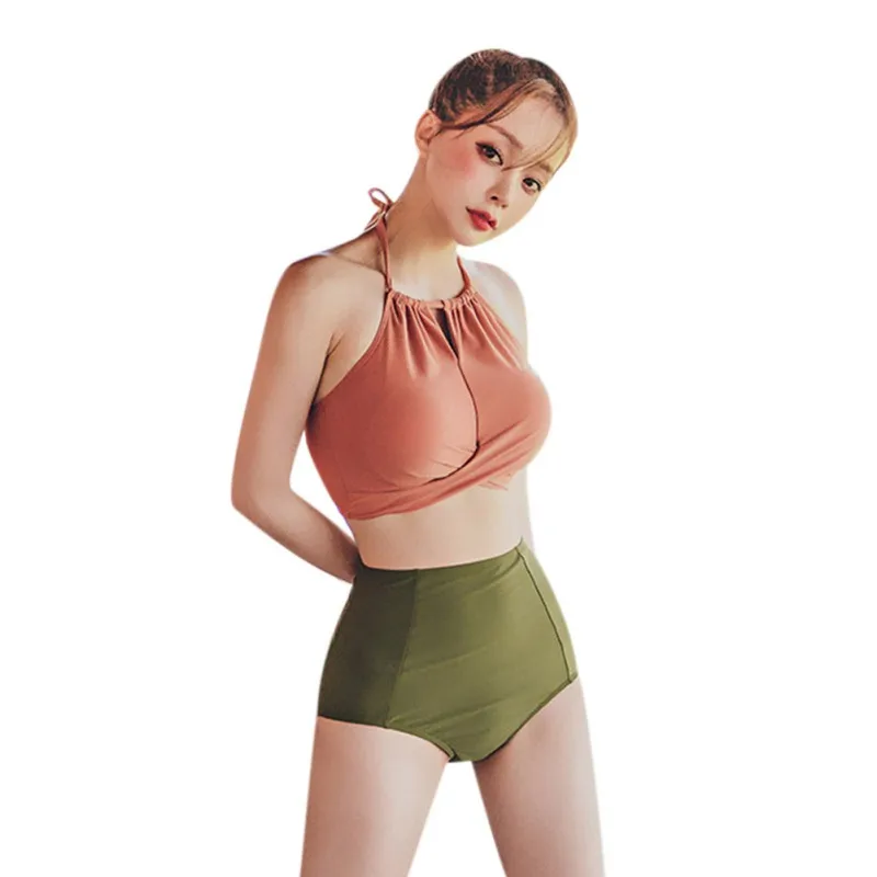 Women Swimwear Summer Sexy Sweet Solid Color Simple High Waist Halter Cross Strap Bandage Split Bikini Set Swimsuit
Women Swimwear Summer Sexy Sweet Solid Color Simple High Waist Halter Cross Strap Bandage Split Bikini Set Swimsuit