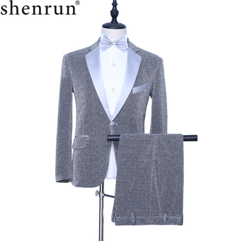 Shenrun Men 2 Pieces Silver Tuxedo Slim Fashion Groom Suit Jacket Pants Singer Drummer Host Party Prom Costume Night Club Suits
Shenrun Men 2 Pieces Silver Tuxedo Slim Fashion Groom Suit Jacket Pants Singer Drummer Host Party Prom Costume Night Club Suits