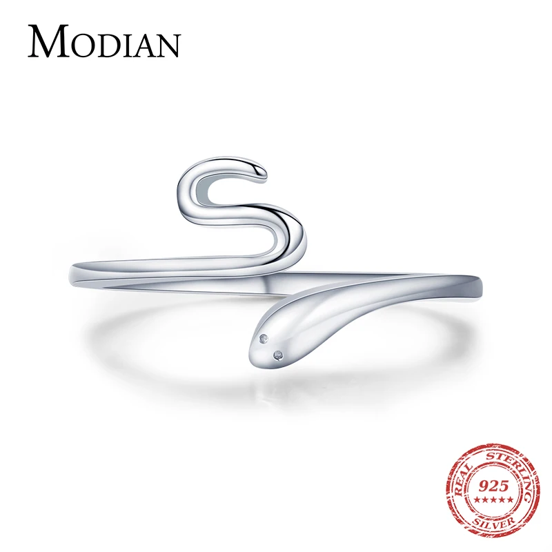 Modian Silver Adjustable Snake Ring 100% 925 Sterling Silver Fashion Open Size Finger Ring for Women Statement Fine Jewelry Gift
Modian Silver Adjustable Snake Ring 100% 925 Sterling Silver Fashion Open Size Finger Ring for Women Statement Fine Jewelry Gift