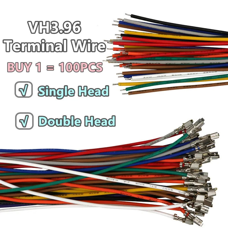 100PCS VH3.96 3.96MM Pitch Connector Terminal Wire Electronic Wire Single/Double Head Without Housing 20AWG 10CM 15CM ~ 50CM
100PCS VH3.96 3.96MM Pitch Connector Terminal Wire Electronic Wire Single/Double Head Without Housing 20AWG 10CM 15CM ~ 50CM