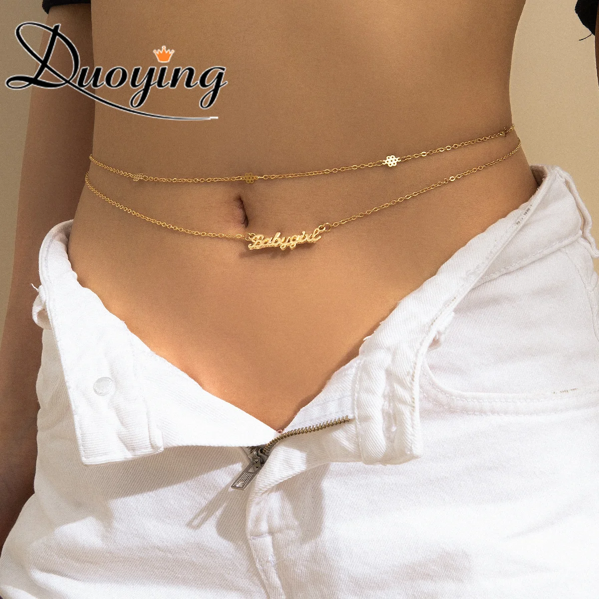 DUOYING Fashion Custom Nameplate Waist Chain Minimalist Personalized Pearl Tassel Sexy Body Chain For Women's Jewelry Gift
DUOYING Fashion Custom Nameplate Waist Chain Minimalist Personalized Pearl Tassel Sexy Body Chain For Women's Jewelry Gift