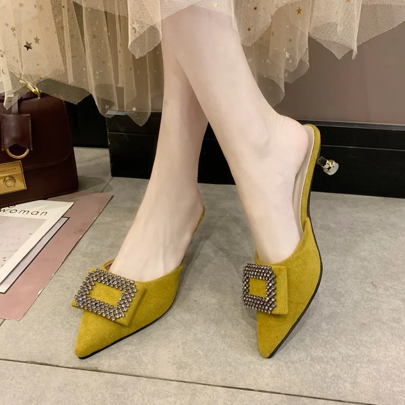 Sexy Slippers Women Shoes Woman Mules New Summer Solid Flock Square Buckle Cover Pointed Toe Thin High Heels Casual Shoes Slides
Sexy Slippers Women Shoes Woman Mules New Summer Solid Flock Square Buckle Cover Pointed Toe Thin High Heels Casual Shoes Slides