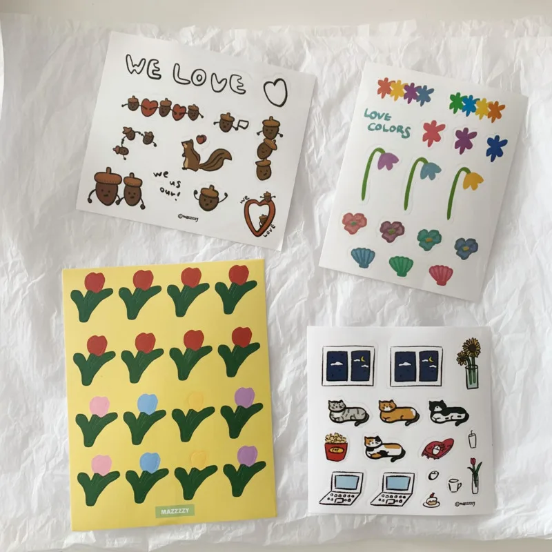 Korean Ins Cat Squirrel Tulip Cute Stickers Waterproof Paster Notebook Mobile Phone Tablet PC Diy Decorative Sticker Stationery
Korean Ins Cat Squirrel Tulip Cute Stickers Waterproof Paster Notebook Mobile Phone Tablet PC Diy Decorative Sticker Stationery