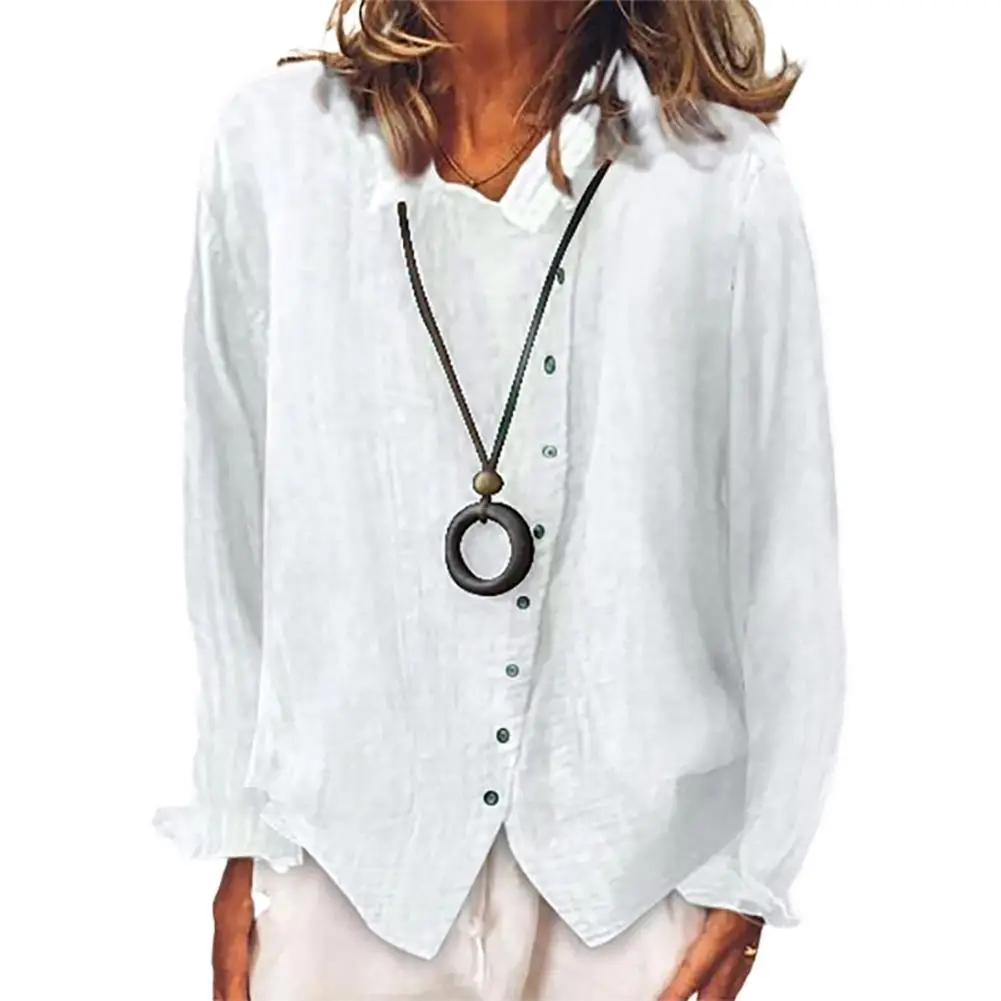 2021 New Women Solid Color Long Sleeve Irregular Single-breasted Cotton Linen Shirt Blouse Daily Shirt Base Tees Tops
2021 New Women Solid Color Long Sleeve Irregular Single-breasted Cotton Linen Shirt Blouse Daily Shirt Base Tees Tops