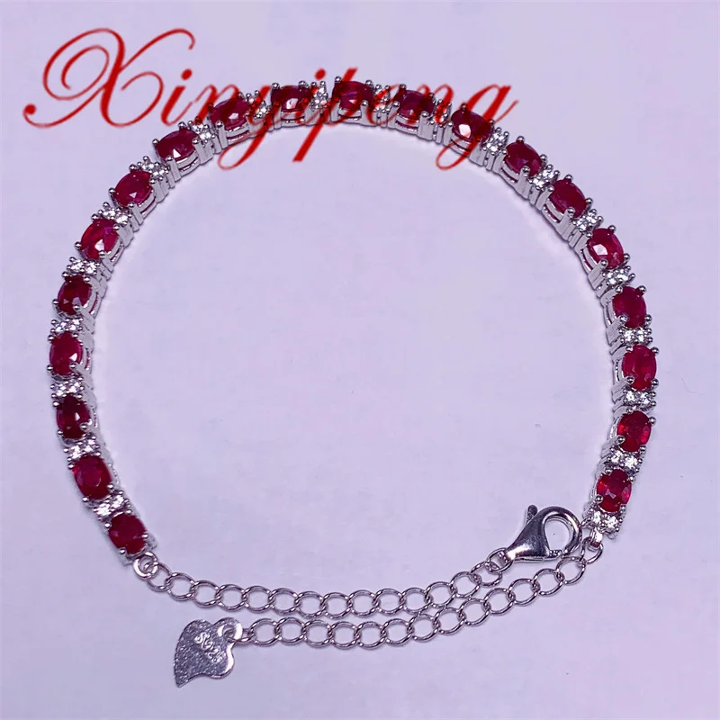 Xin Yipeng Fine Gem Jewelry Real S925 Sterling Silver Pplated White Gold Inlaid Natural Ruby Bracelet. Engagement Gift for Women
Xin Yipeng Fine Gem Jewelry Real S925 Sterling Silver Pplated White Gold Inlaid Natural Ruby Bracelet. Engagement Gift for Women