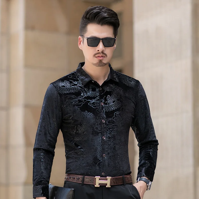 Dragon 3D Print Shirts For Men Fashion Casual Long Sleeved Velvet Autumn Quality Soft Comfortable Luxury Silky Camisas De Hombre
Dragon 3D Print Shirts For Men Fashion Casual Long Sleeved Velvet Autumn Quality Soft Comfortable Luxury Silky Camisas De Hombre