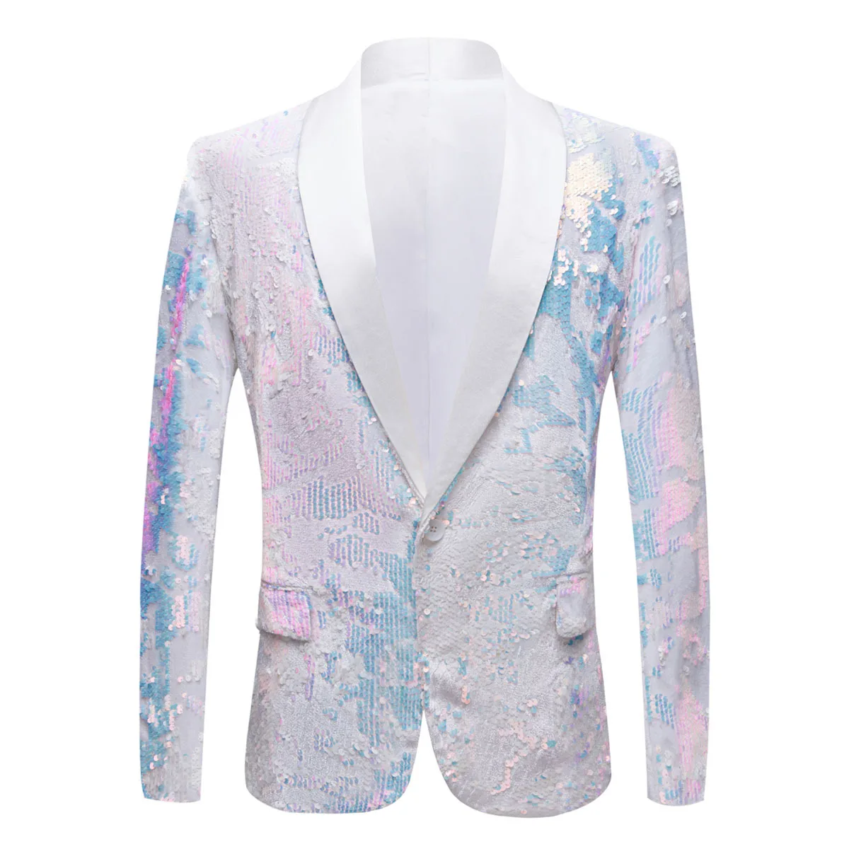 New Mens Glitter Purple White Sequins Blazer Shawl Lapel Formal Tuxedo Slim Suit Jacket For Banquet Evening Party Singer Host
New Mens Glitter Purple White Sequins Blazer Shawl Lapel Formal Tuxedo Slim Suit Jacket For Banquet Evening Party Singer Host