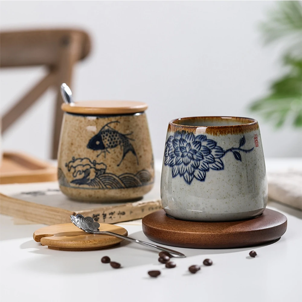 Coffee Mug Unique Japanese Style Ceramic Retro Cups Creative Vintage Gift for Friends Fathers With Lid Spoon Breakfast Cup Set
Coffee Mug Unique Japanese Style Ceramic Retro Cups Creative Vintage Gift for Friends Fathers With Lid Spoon Breakfast Cup Set