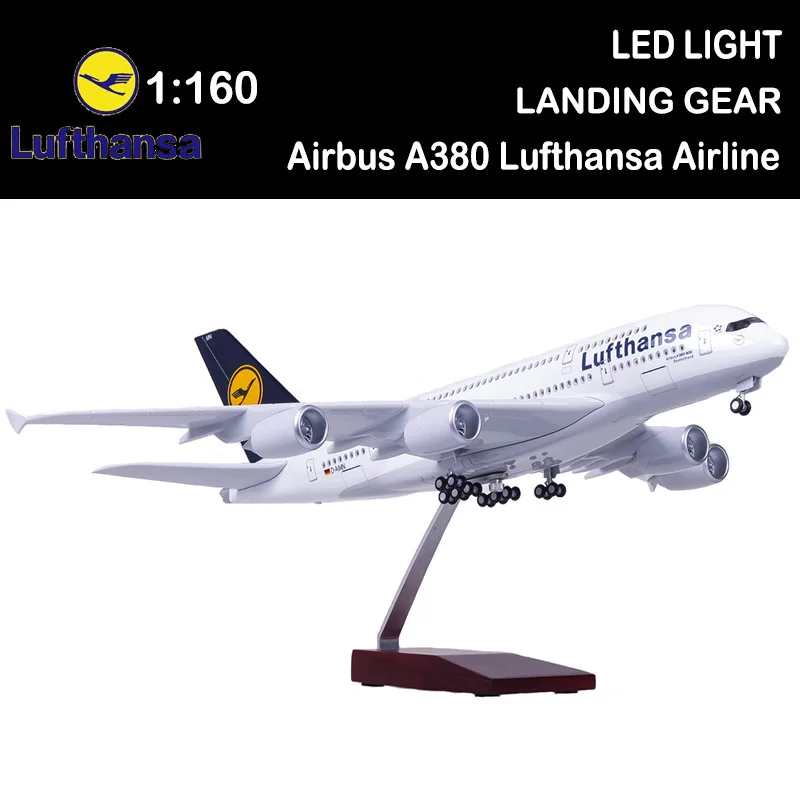 Модель самолета 1/160 50 см A380 Lufthansa, модель самолета из искусственных колес, коллекция литых самолетов, аэролайнер, подарок, детские игрушки, шоу
Модель самолета 1/160 50 см A380 Lufthansa, модель самолета из искусственных колес, коллекция литых самолетов, аэролайнер, подарок, детские игрушки, шоу