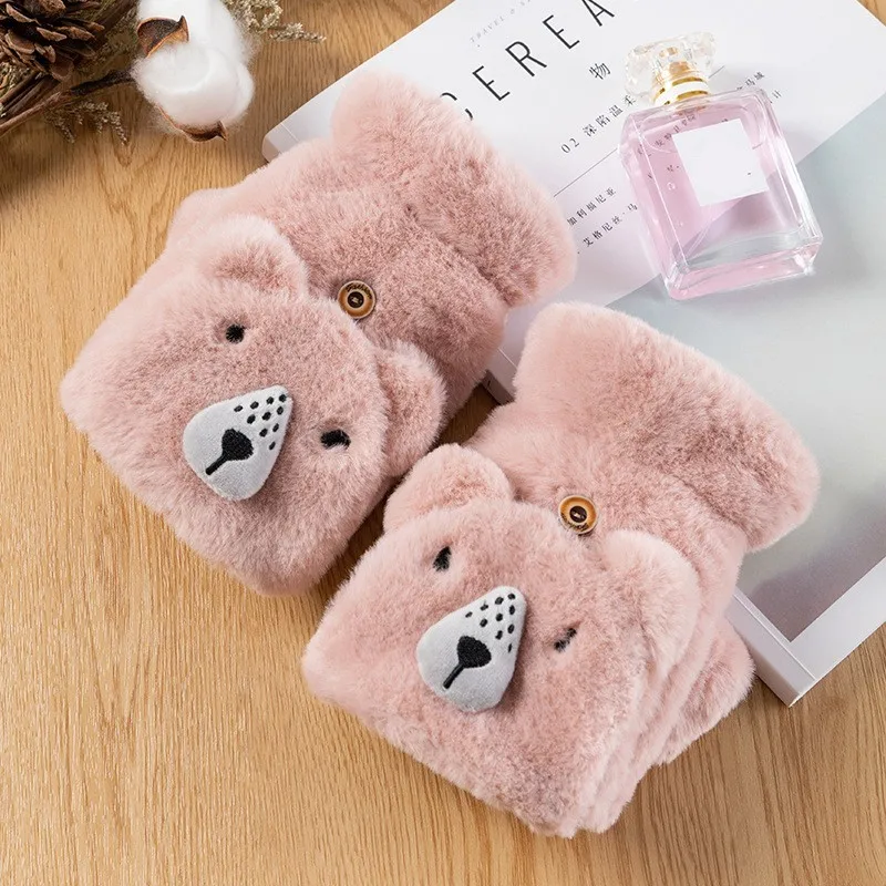 Women Winter Gloves Rabbit Fur Half Finger Gloves Ladies Girls Outdoor Cartoon Bear Thicken TouchScreen Gloves Warm Mittens
Women Winter Gloves Rabbit Fur Half Finger Gloves Ladies Girls Outdoor Cartoon Bear Thicken TouchScreen Gloves Warm Mittens