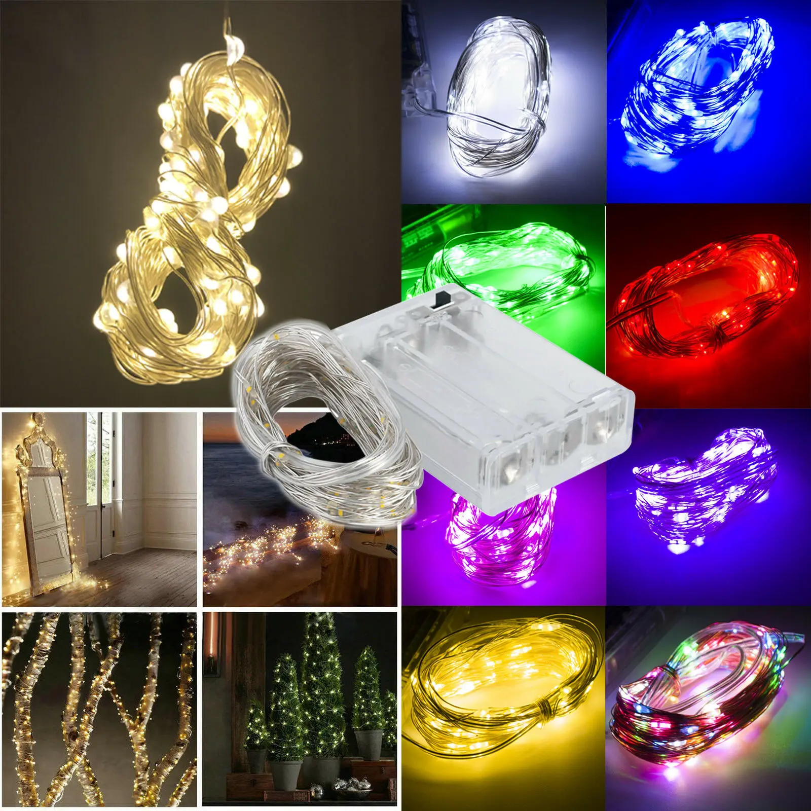 5Pcs 2m LED String Light 9 Colors Fairy Lights 20LEDs Copper Wire Battery Powered for Wedding Christmas Party Decor Holiday Lamp
5Pcs 2m LED String Light 9 Colors Fairy Lights 20LEDs Copper Wire Battery Powered for Wedding Christmas Party Decor Holiday Lamp