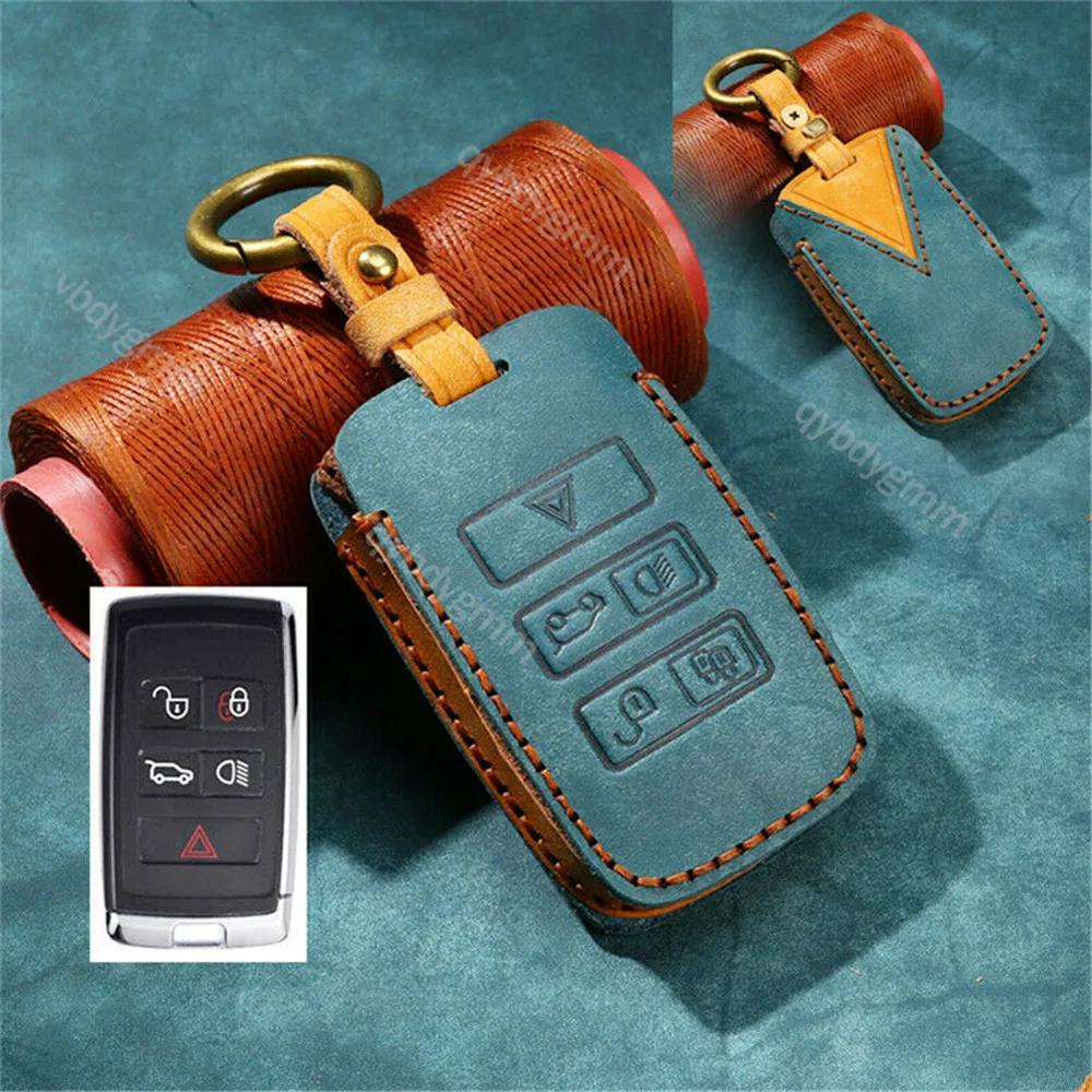 Leather Car Remote Key Case Cover Keychain Protector Shell Holder For Land Range Rover Discovery 5 Jaguar Auto Smart Key Fob
Leather Car Remote Key Case Cover Keychain Protector Shell Holder For Land Range Rover Discovery 5 Jaguar Auto Smart Key Fob
