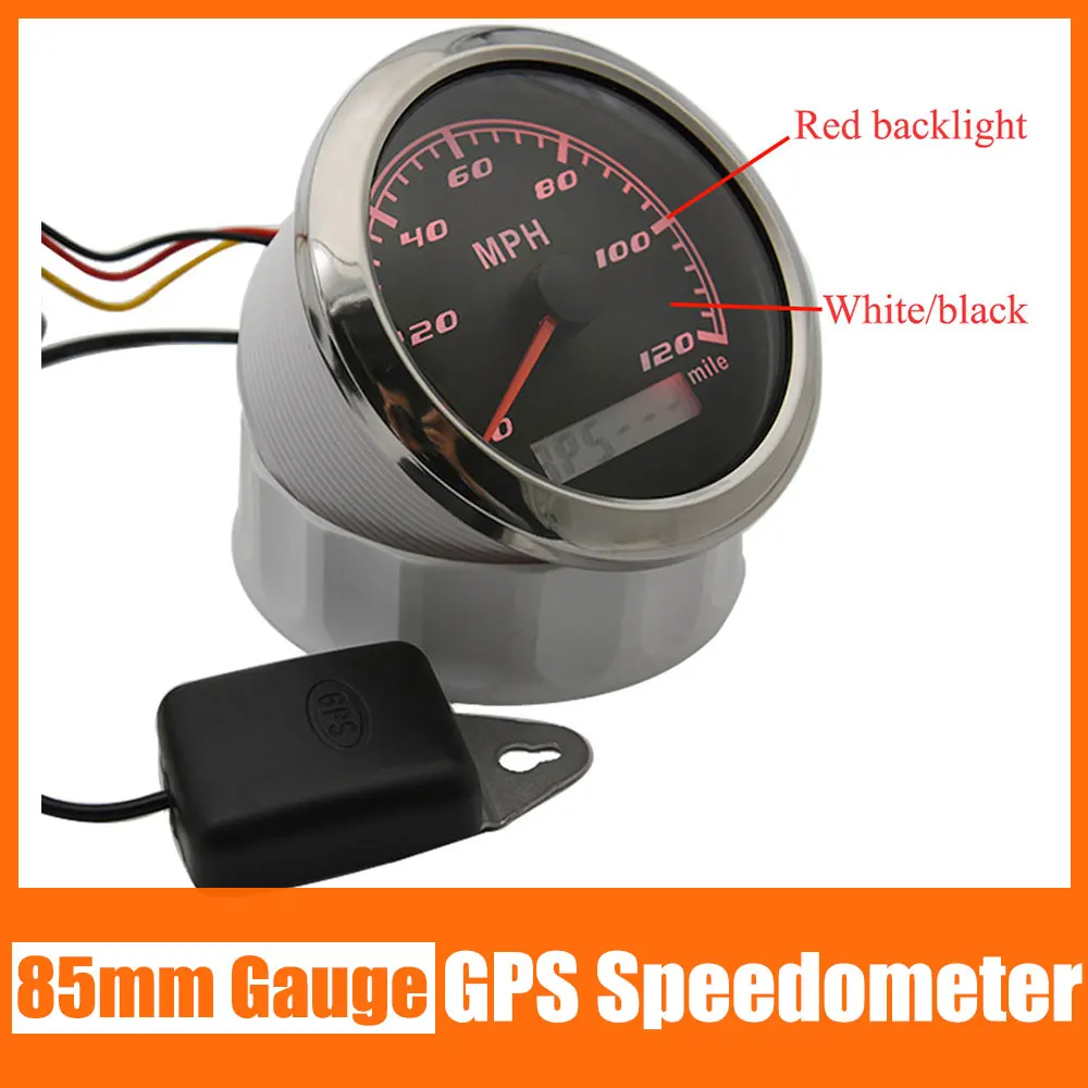 85mm GPS Speedometer Gauge with GPS Antenna 120MPH Speed Odometer Red backlight for Marine Boat Yacht 12v 24v Stainless Steel
85mm GPS Speedometer Gauge with GPS Antenna 120MPH Speed Odometer Red backlight for Marine Boat Yacht 12v 24v Stainless Steel