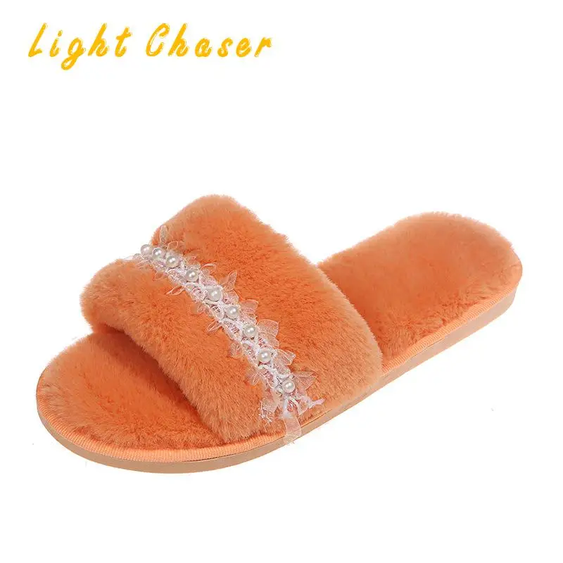 2021 Autumn Winter Women's Slippers Solid Color Pearlwomen's Flip-flops Large Size 41 Casual Home Plush Flat-bottom Slippers
2021 Autumn Winter Women's Slippers Solid Color Pearlwomen's Flip-flops Large Size 41 Casual Home Plush Flat-bottom Slippers