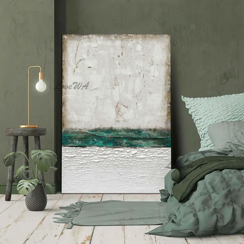 Decoration Artwork Simple, Modern Abstract Painting White And Green On Canvas New Arrival Custom Picture For Living Room Unframe
Decoration Artwork Simple, Modern Abstract Painting White And Green On Canvas New Arrival Custom Picture For Living Room Unframe